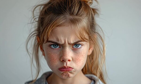 A young girl with a scruffy ponytail