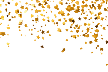 PNG Gold star confetti, transparent background. AI generated image by rawpixel.