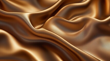 Obraz premium Richly textured golden fabric draping softly in elegant waves showcasing its luxurious sheen and smooth surface