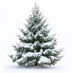 Obraz premium Beautiful Christmas tree in the snow