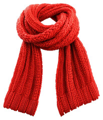 PNG Cozy red knitted winter scarf