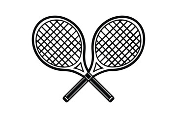 Padel Racket vector line art illustration