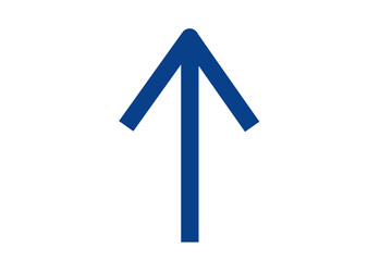 Blue straight arrow up icon on transparent background. flat style. arrow icon for your web site design, logo, app, UI. arrow indicated the direction symbol. curved arrow sign