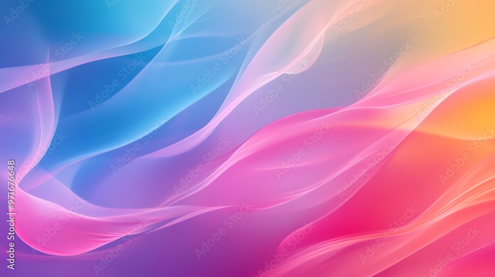 Poster abstract colorful background with smooth flowing lines.