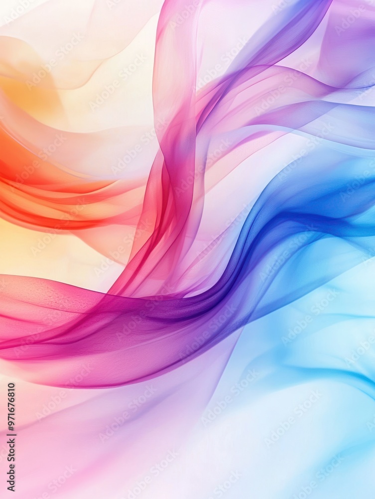 Poster a vibrant abstract background showcasing flowing waves of color, blending seamlessly in shades of pi