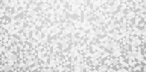 Abstract Vector geometric seamless gray and white cube square low polygon background. abstract surface creative diamond pattern gray Polygon Mosaic triangle texture background.