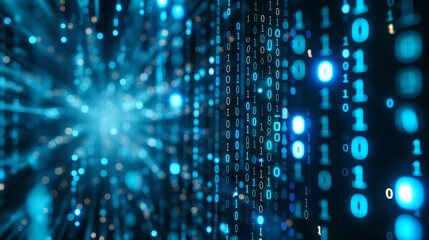 Abstract dark blue digital background. Big data digital code