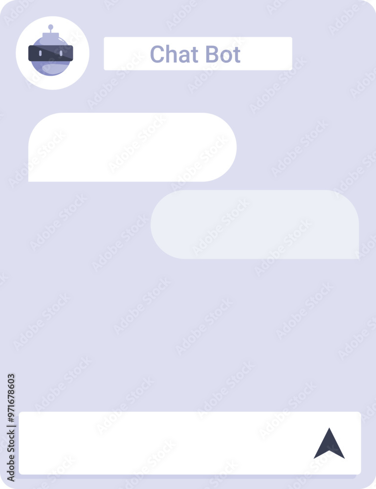 Poster chat bot messaging with blank speech bubbles showing conversation