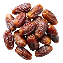 Pitted dates isolated on white from above Isolated on transparent background.