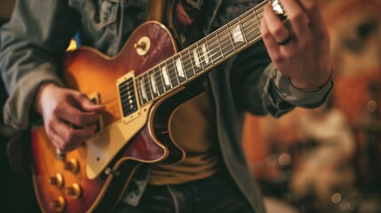 Fototapeta premium Musician playing guitar, Man playing guitar.