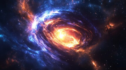 Obraz premium Vivid neutron star with intense beams and swirling accretion disk in deep space