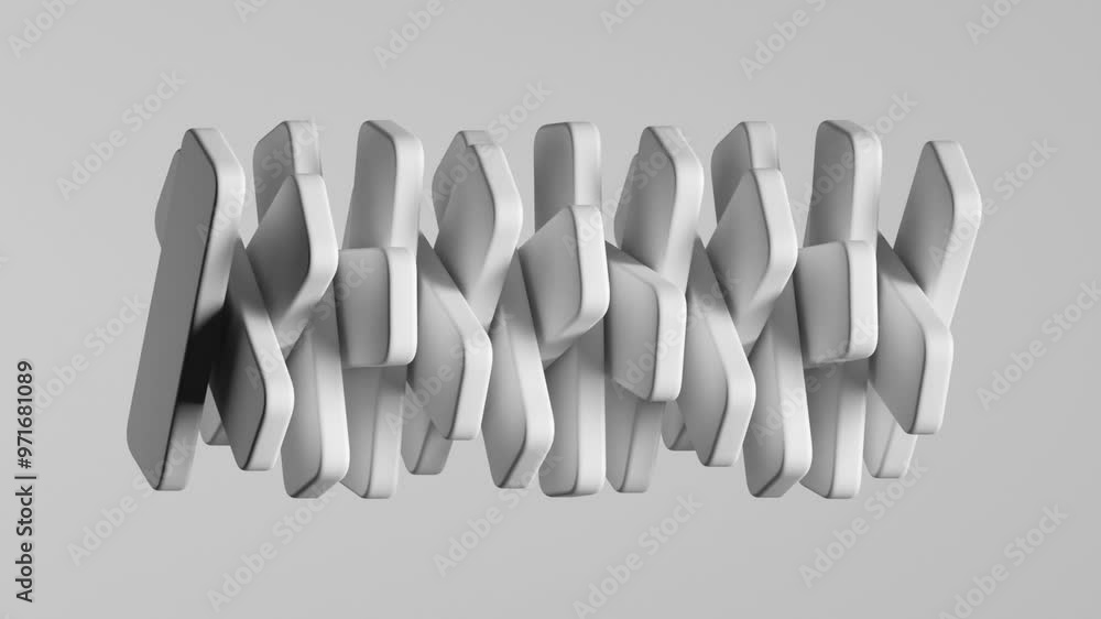 Aufkleber abstract minimalist white background. flat geometric shapes linked together, spin and rotate. cycled