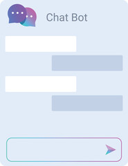 Obraz premium Modern chat bot interface displaying chat history and an input field for engaging in automated conversations