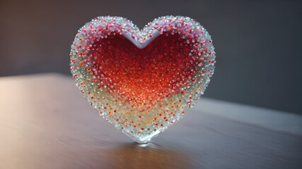 Fototapeta premium Heart shape for Love concept, Valentine's Day concepts. love symbol, concept for Valentine's Day, wedding etc. Heart elements for love concept design. AI generated image