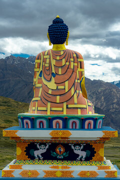 Largest sitting statue of Budhha on highest altitude Langza Gompa, Kaza, Spiti, India