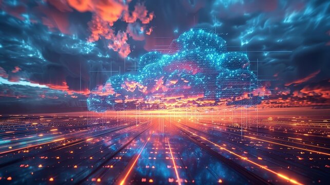 Cloud-based self-learning project management solutions, ultra-detailed, photorealistic