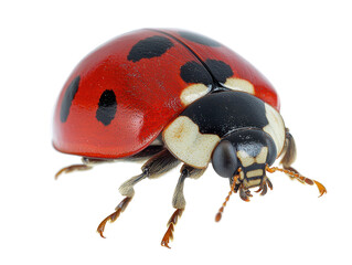 Fototapeta premium Close-up of a ladybird on transparent background.