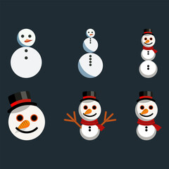 This is a vector illustration of snow man icons. It is fully scalable, so you can resize it to fit your project. 