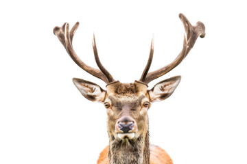 Naklejka premium Brown deer isolated with a clear background in high definition, showcasing its natural features and detailed fur texture for wildlife enthusiasts and educational purposes.