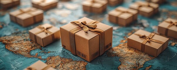 Global shipping options on an e-commerce site, close-up on delivery choices and international tracking, detailed and informative