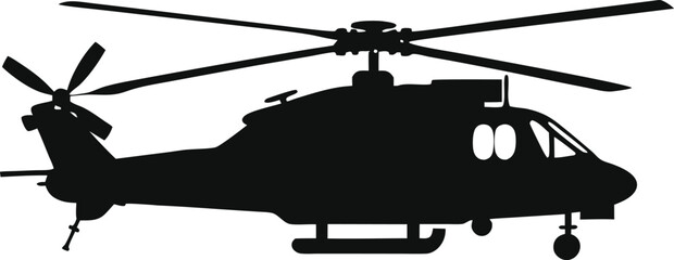 Military helicopter silhouette vector illustration design