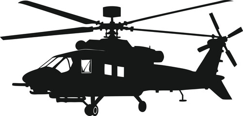 Military helicopter silhouette vector illustration design © Design Village