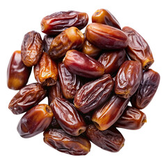 Pitted dates isolated on white from above Isolated on transparent background.