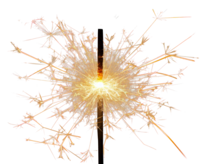 PNG  Bright sparkler with dark background