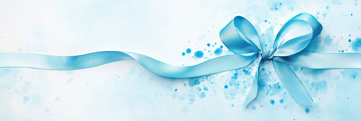 Naklejka premium Periwinkle (Light Blue) wide banner background with Periwinkle ribbon design