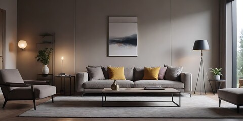Modern Living Room with Cozy Sofa, Stylish Decor, and Natural Light - Perfect for Relaxation and Entertaining