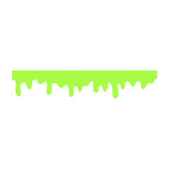 Green slim stretched, jelly , liquid dripping snot or glue