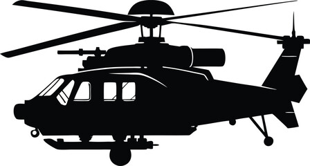 Military helicopter silhouette vector illustration design