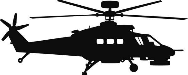 Military helicopter silhouette vector illustration design © Design Village