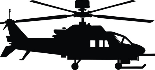 Military helicopter silhouette vector illustration design