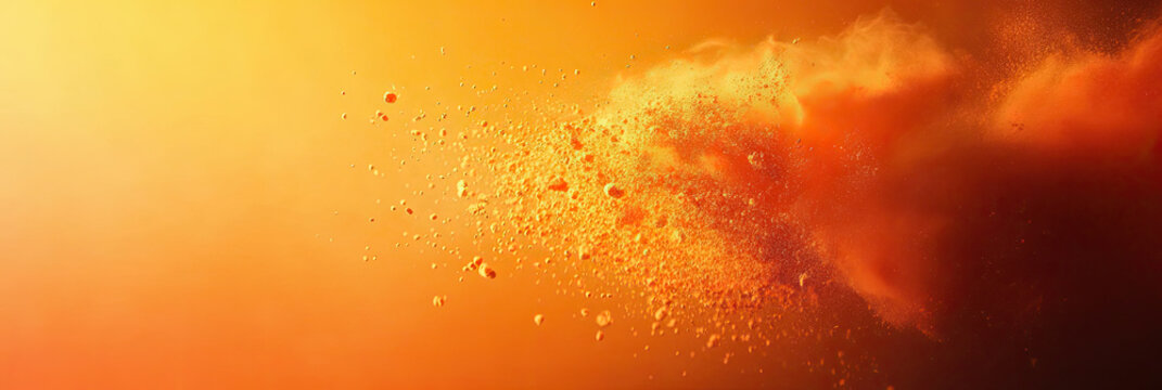 Orange wide banner background with Orange ribbon design