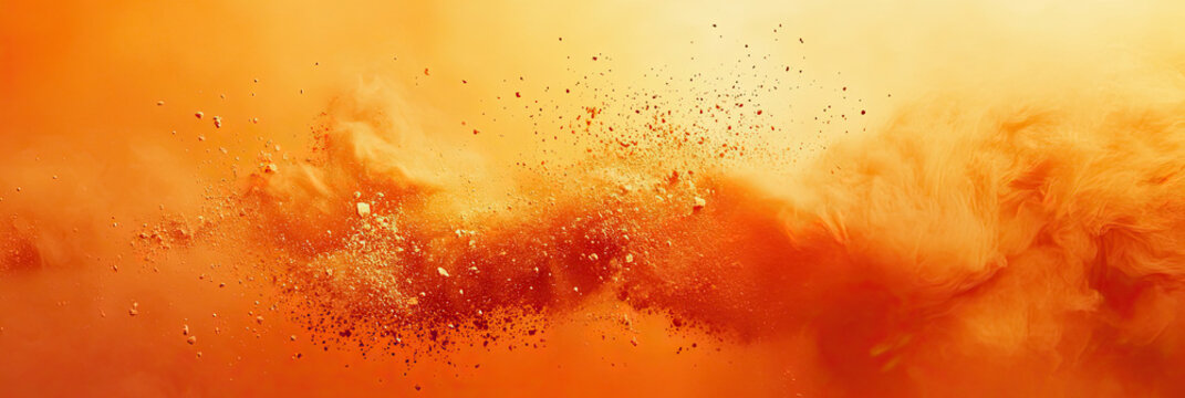 Orange wide banner background with Orange ribbon design