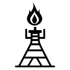 oil extraction icon or modern line symbol. Vector line art and icon design with bold outline. Black and white Pixel Perfect minimalistic symbol isolated white background. Silhouette simple thin sign