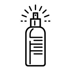 spray icon or modern line symbol. Vector line art and icon design with bold outline. Black and white Pixel Perfect minimalistic symbol isolated white background. Silhouette simple thin sign