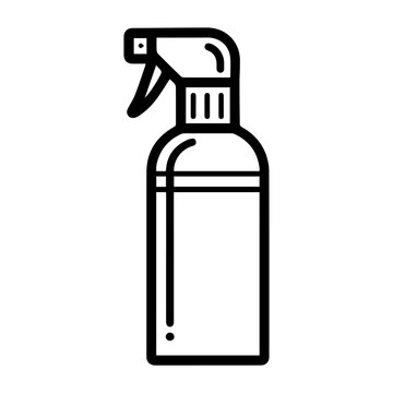 recommend clip art: spray icon or modern line symbol. Vector line art and icon design with bold outline. Black and white Pixel Perfect minimalistic symbol isolated white background. Silhouette simple thin sign