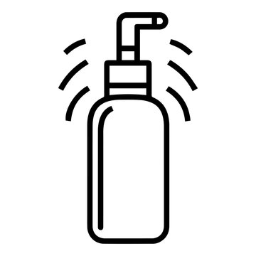 recommend clip art: spray icon or modern line symbol. Vector line art and icon design with bold outline. Black and white Pixel Perfect minimalistic symbol isolated white background. Silhouette simple thin sign
