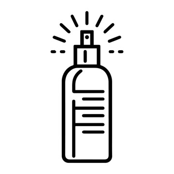 recommend clip art: spray icon or modern line symbol. Vector line art and icon design with bold outline. Black and white Pixel Perfect minimalistic symbol isolated white background. Silhouette simple thin sign