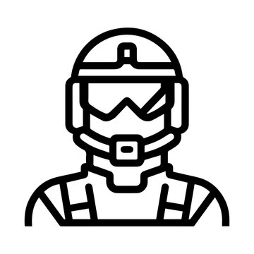 recommend clip art: troop icon or modern line symbol. Vector line art and icon design with bold outline. Black and white Pixel Perfect minimalistic symbol isolated white background. Silhouette simple thin sign