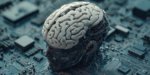 Digital AI Brain on Electronic Circuit Board