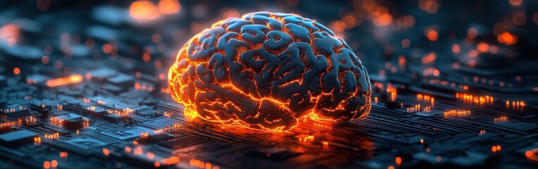 Digital AI Brain on Electronic Circuit Board