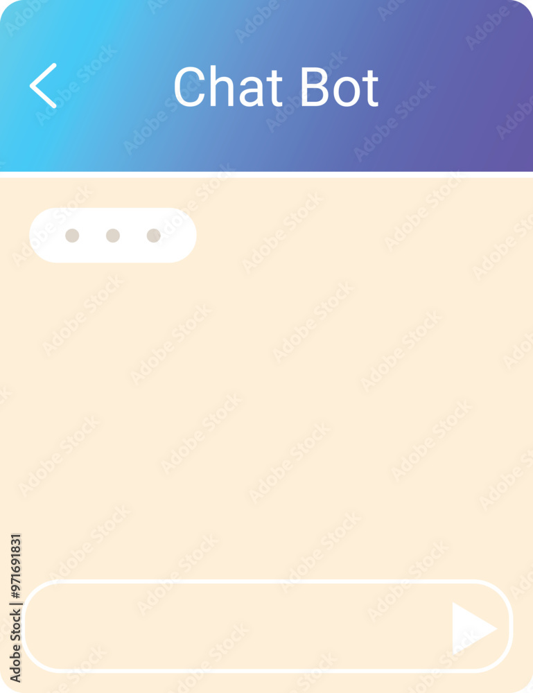 Poster chat bot interface is displaying a blank message bubble ready for text