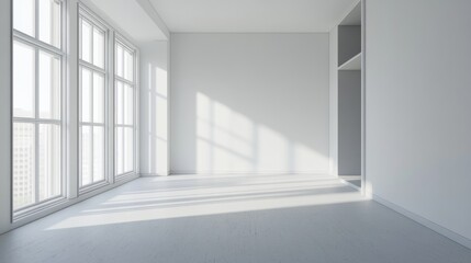 Fototapeta premium empty room, without furniture, white color generative ai