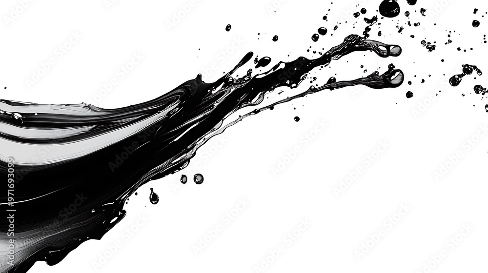 Poster a smooth, flowing ink blot background with a large, clear space for text