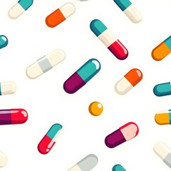 Colorful Pills Seamless Pattern