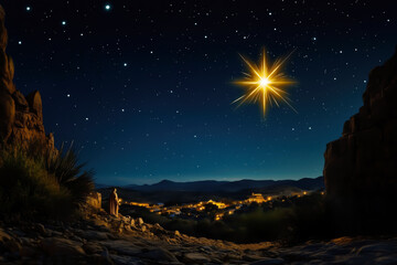 Shining Star Over the Manger of Jesus Christ, Nativity of Bethlehem