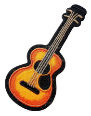 Obraz premium PNG Felt stickers of a single guitar musical instrument bass guitar.